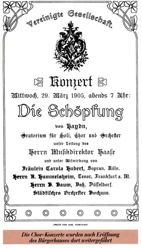 Konzert am 20. März 1905